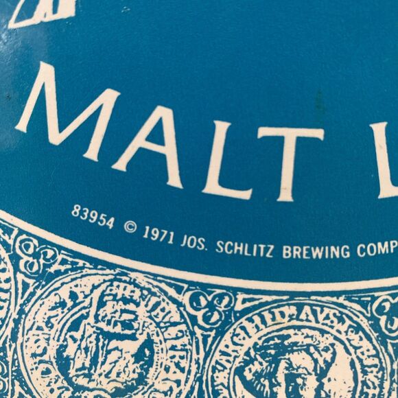 Vintage 1971 Schlitz Malt Liquor Beer Metal Serving Tray Milwaukee Wi Bull Logo - Picture 3 of 4